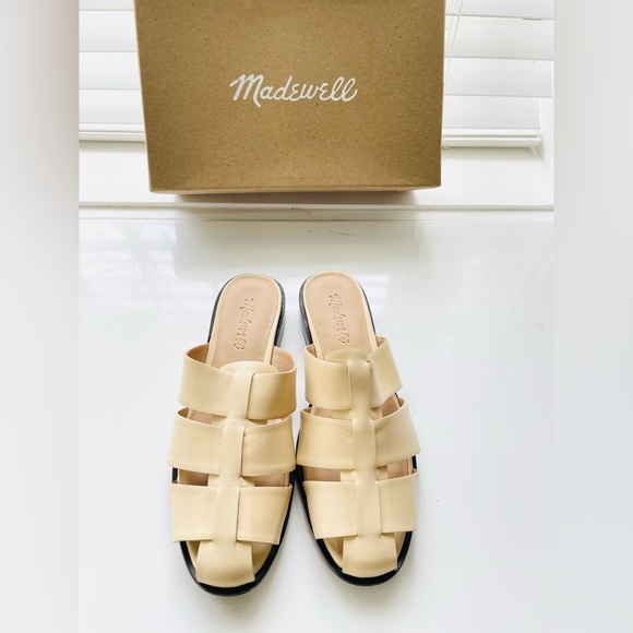 New Jeffrey Campbell Leno pointed toe flat slide mules, cream. Sz 8, Orig $135 - Picture 12 of 14